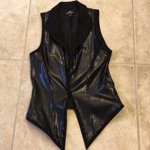 Bebe Sequin Tuxedo Vest